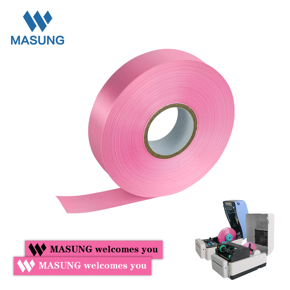Pink silk ribbon for printer