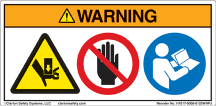 Where are safety label signs used?