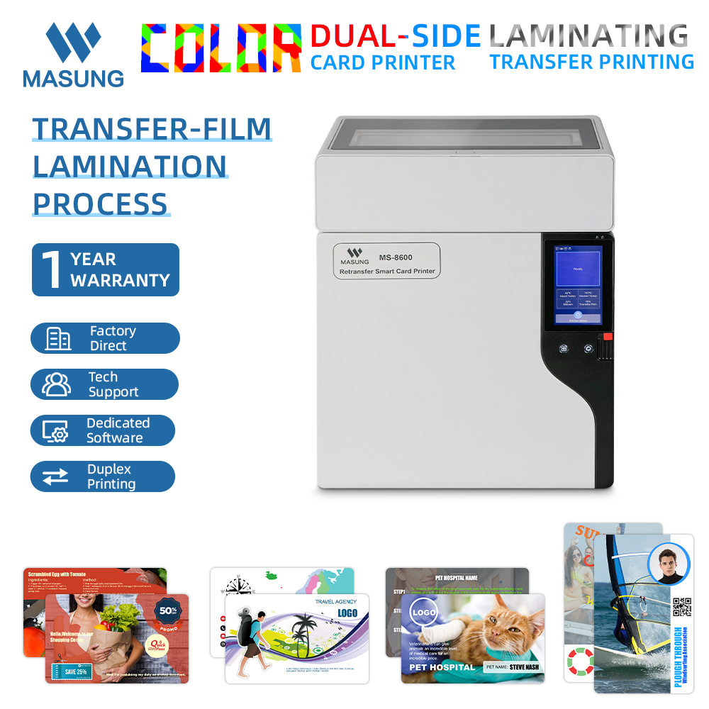 Masung MS-8600 Industrial-Grade 600 DPI Color Retransfer PVC Card Printer - Image 2