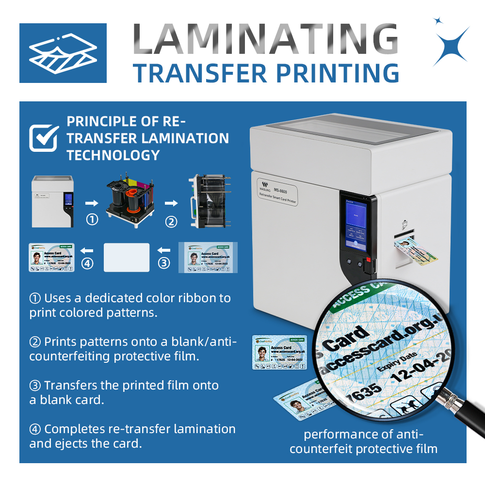 Masung MS-8600 Industrial-Grade 600 DPI Color Retransfer PVC Card Printer - Image 7
