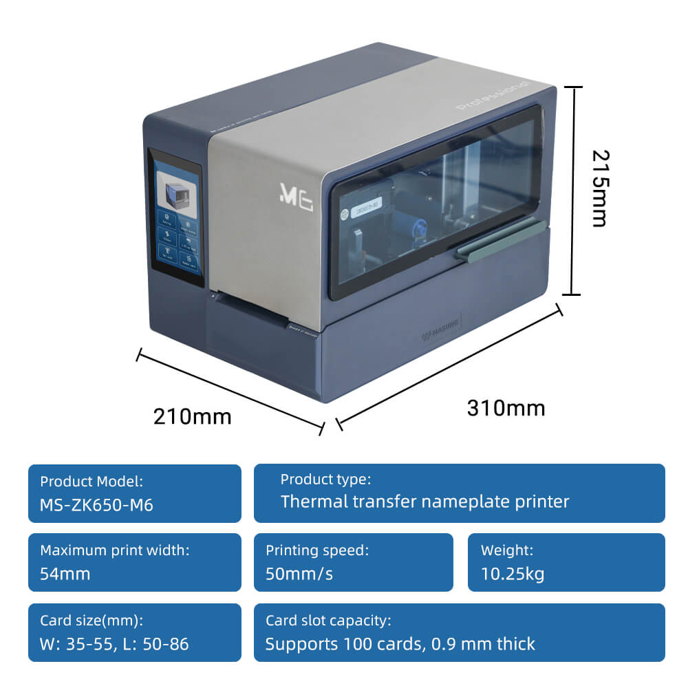 masung ms zk650 m6 printer for metal & aluminum nameplates